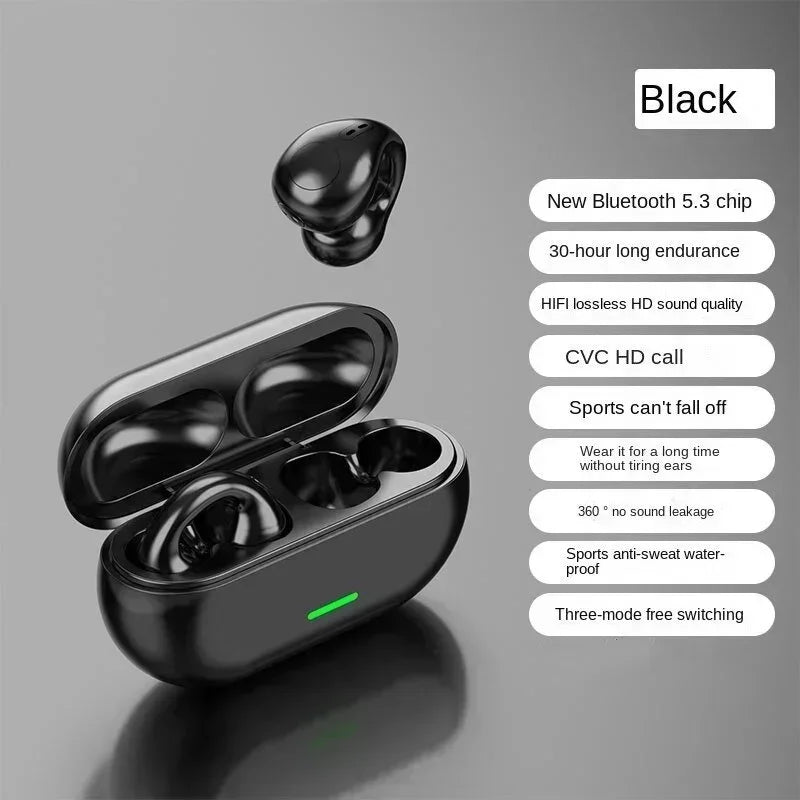 New Original T75 Bone Conduction Wireless Bluetooth 5.3 Headphones Sports Earphones HiFi Sound Quality Waterproof TWS Headset - Jasmind Stores