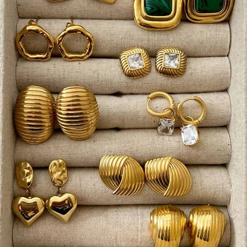 New Trend Waterproof Anti Allergic Metal Geometric Irregular - Jasmind Stores