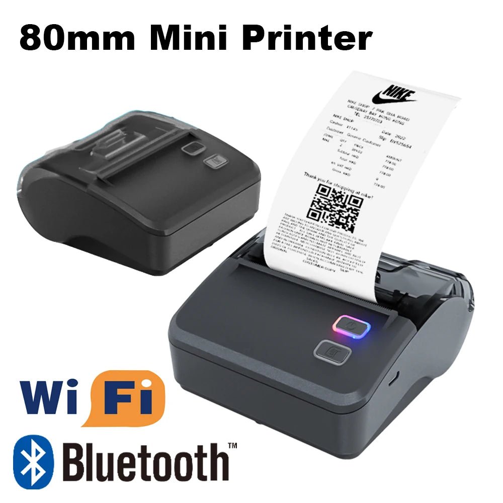 Newest WiFi Bluetooth 3" 80mm Mini Thermal Printer Wireless Portable Receipt Printer Support PC Android iOS Business Home Store - Jasmind Stores