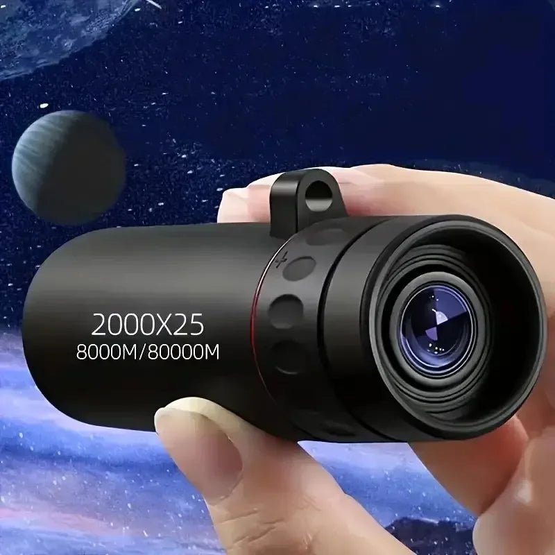 Outdoor 2000x25 HD Monocular Telescope Mini Portable Mobile Phone Telescope with Holder Camping Hunting Birdwatching Telescopes - Jasmind Stores