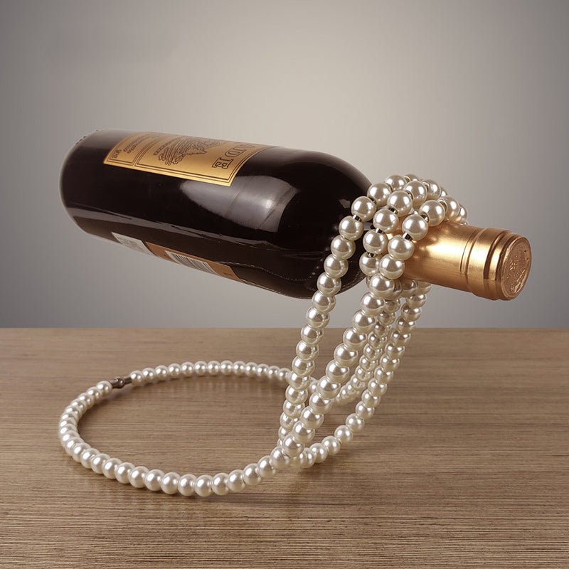 Pearl Necklace Stainless Steel Wine Rack Wine Pedestal Clamp - Jasmind Stores