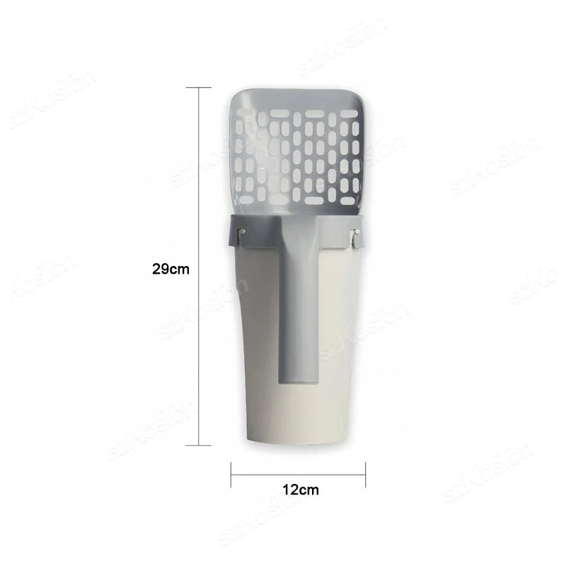 Portable Cat Litter Scooper with Built - in Refill Bag Cat Litter Shovel Integrated Shovel and Bag System Clean Supplies Accessory - Jasmind Stores