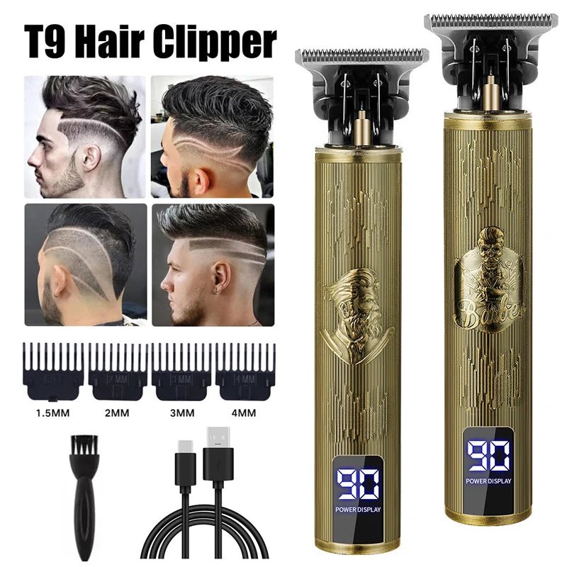 Portable Hair Cutting Machine T9 Vintage Hair Clipper USB Fast Charging Shaver Barber Cordless Hair Trimmer For Men's Barbe - Jasmind Stores