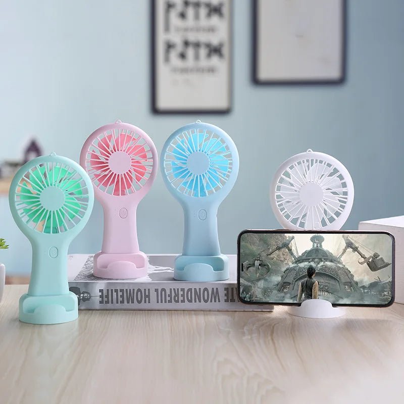 Portable Handheld Fan USB Charging Mini Fan With 3 Speed High Wind Desktop Office Travel Pocket Handheld Small Charging Fan - Jasmind Stores