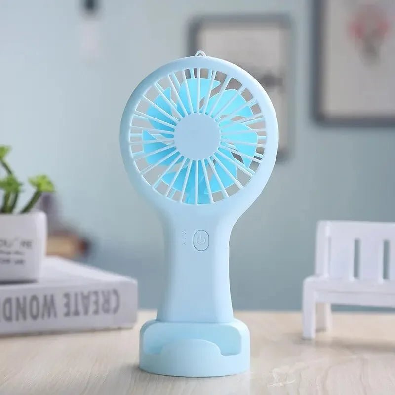 Portable Handheld Fan USB Charging Mini Fan With 3 Speed High Wind Desktop Office Travel Pocket Handheld Small Charging Fan - Jasmind Stores