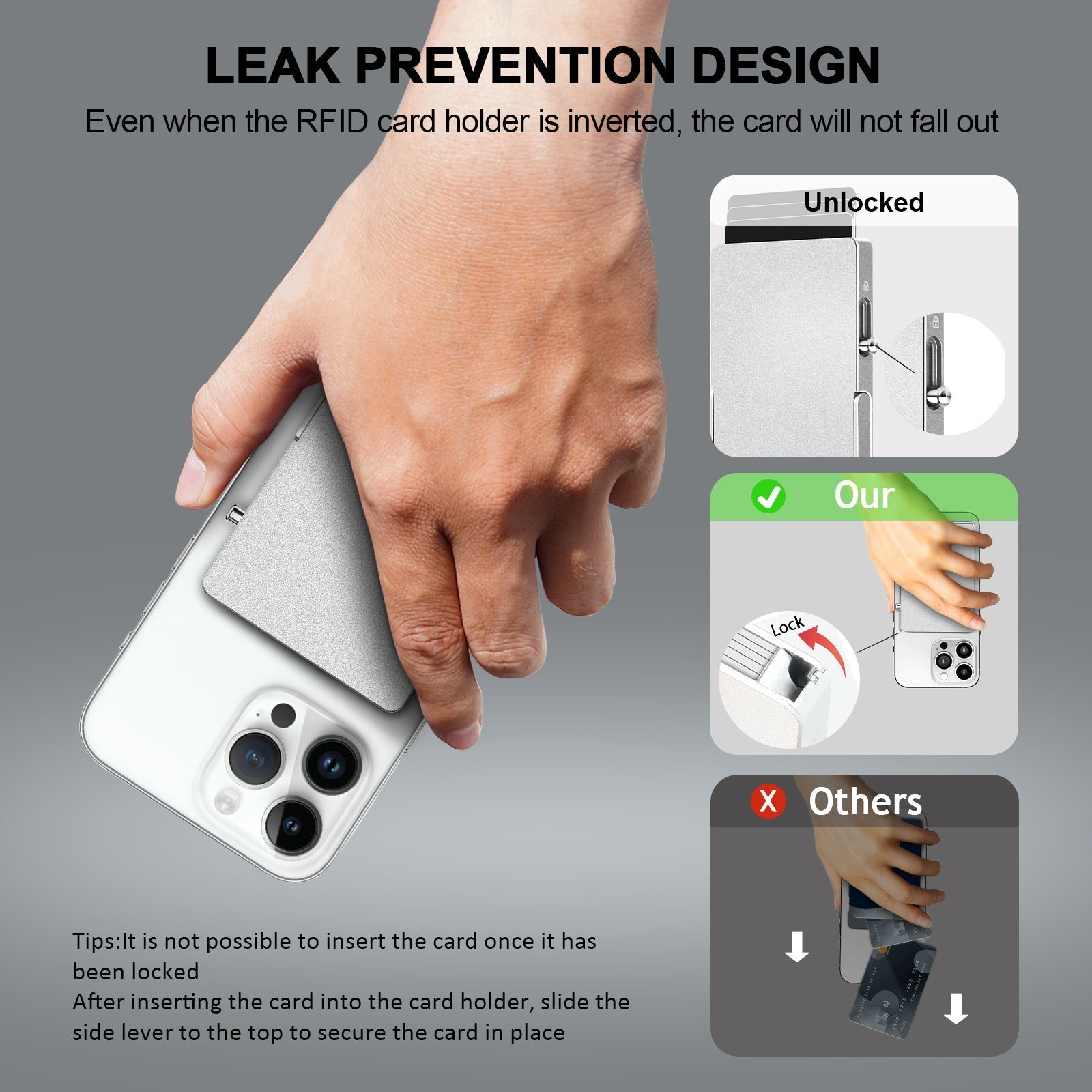 RFID Blocking Wallet Minimalist Slim Card Holder for Magsafe - Jasmind Stores