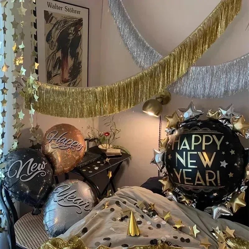 Shiny Tinsel Tassels Fringes Banner Garland Curtain Party Background Photo Props Rain Silk Curtain Wedding Decoration Supplies - Jasmind Stores