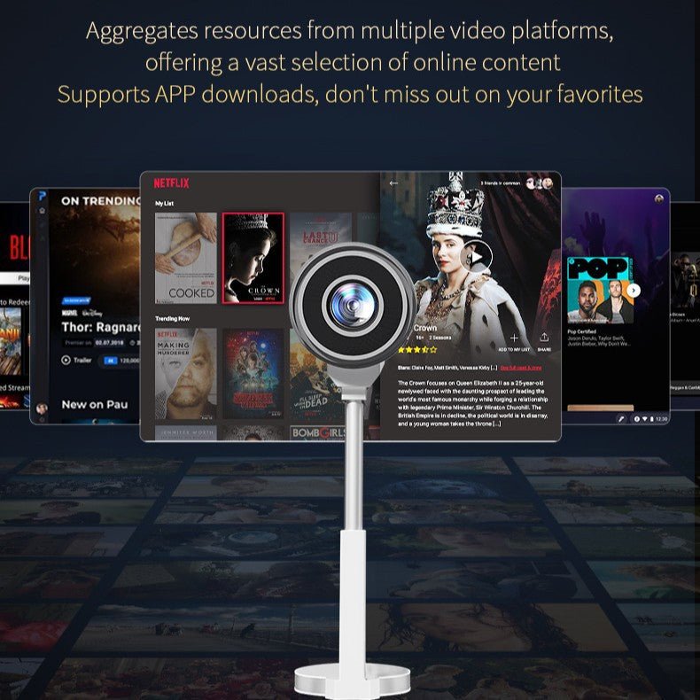 Smart X5G Projector Hidden PTZ Bracket Android HD Bluetooth Home - Jasmind Stores