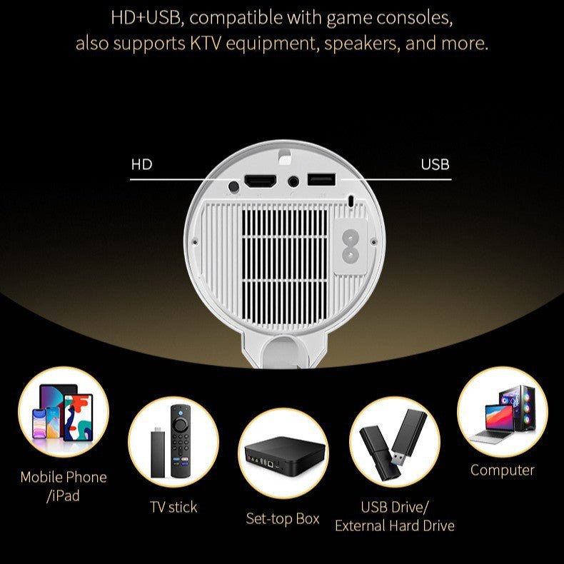 Smart X5G Projector Hidden PTZ Bracket Android HD Bluetooth Home - Jasmind Stores