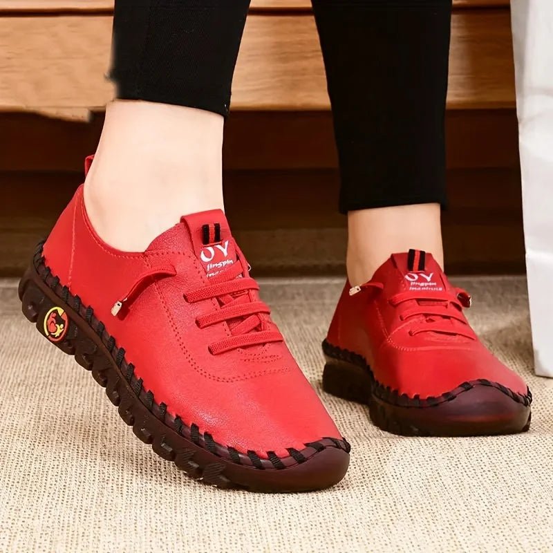 Sneakers Women Shoes Flat Loafers Leather Mom Shoes for Wome - Jasmind Stores
