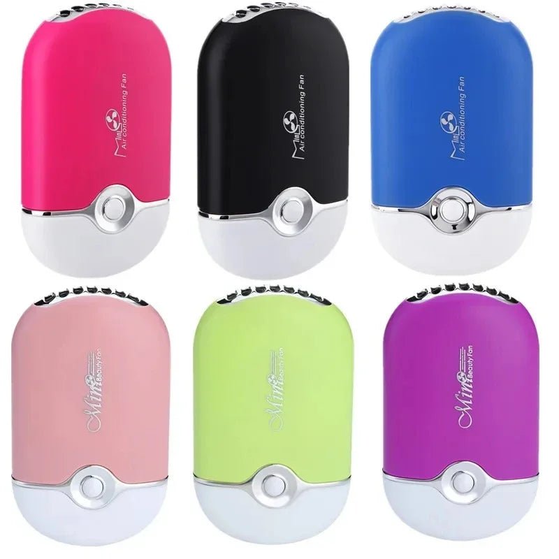 USB Rechargeable Portable Mini Fan Cooling Fan Bladeless Handheld Eyelash dryer Mini Handheld Fan Air Conditioning Blower - Jasmind Stores