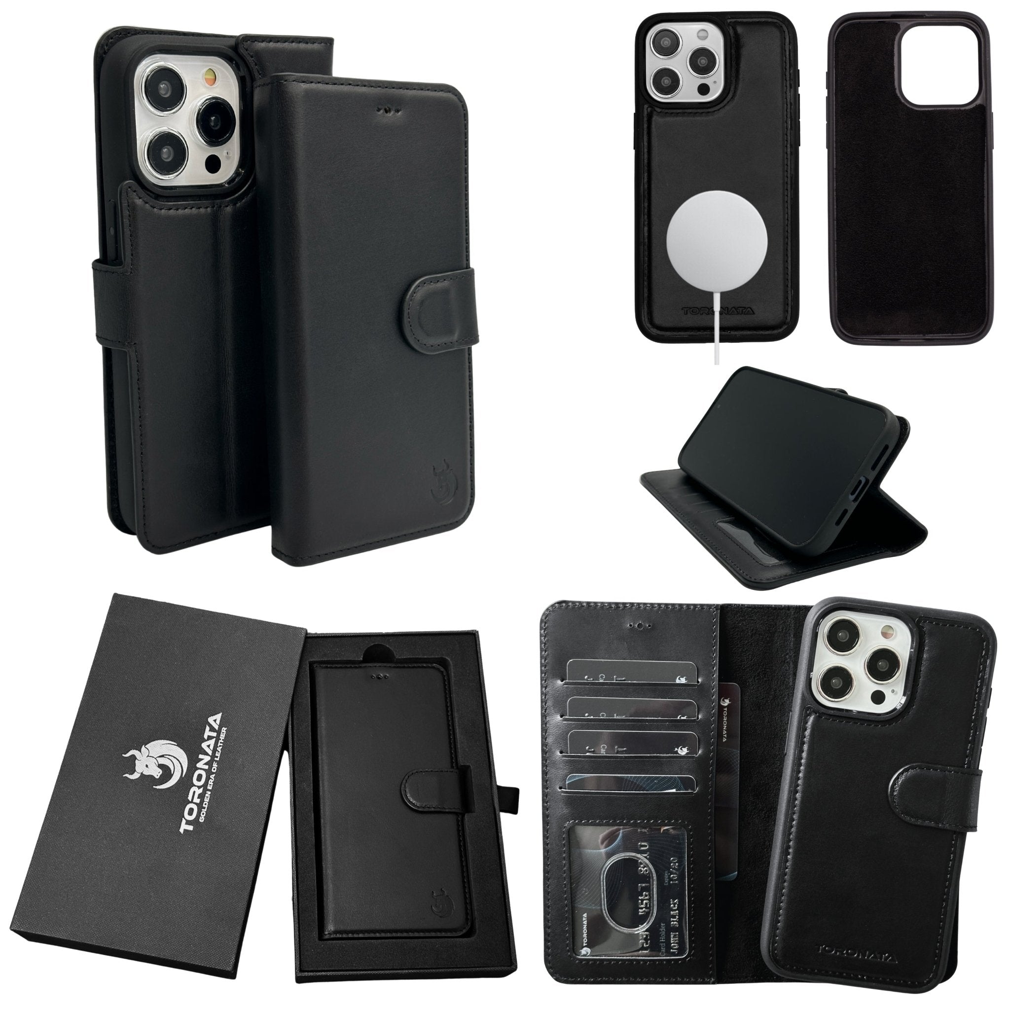 Vegas Premium Leather iPhone 15 Pro Wallet Case with MagSafe