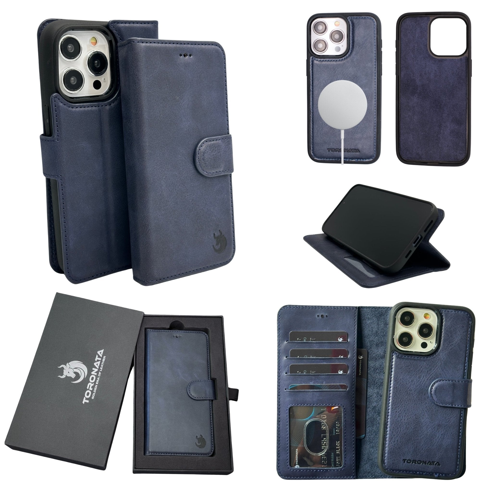 Vegas Premium Leather iPhone 15 Pro Wallet Case with MagSafe