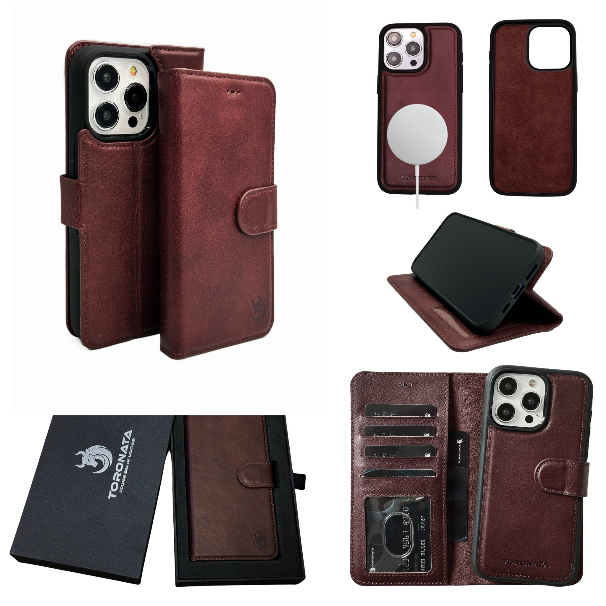 Vegas Premium Leather iPhone 15 Pro Wallet Case with MagSafe