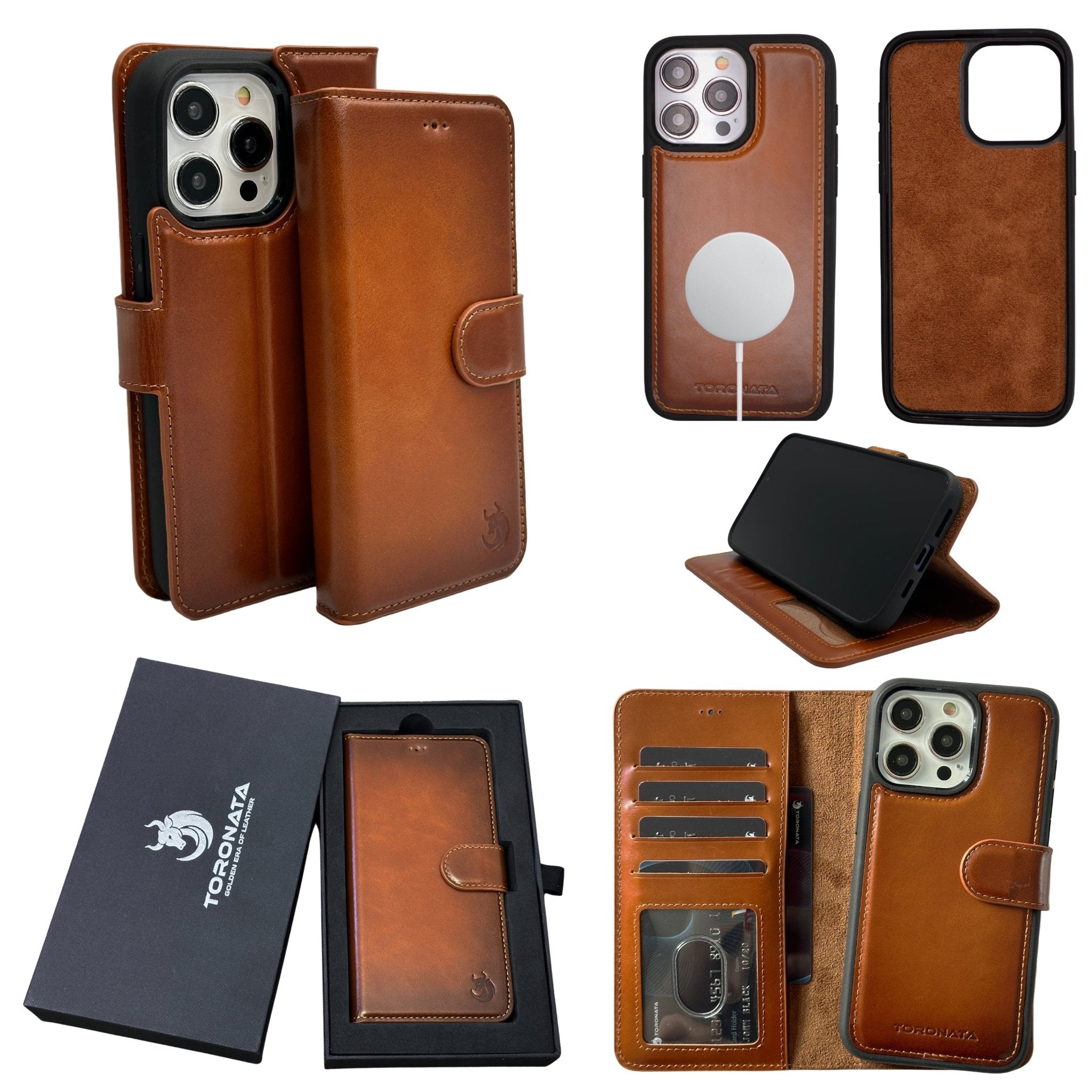 Vegas Premium Leather iPhone 15 Pro Wallet Case with MagSafe