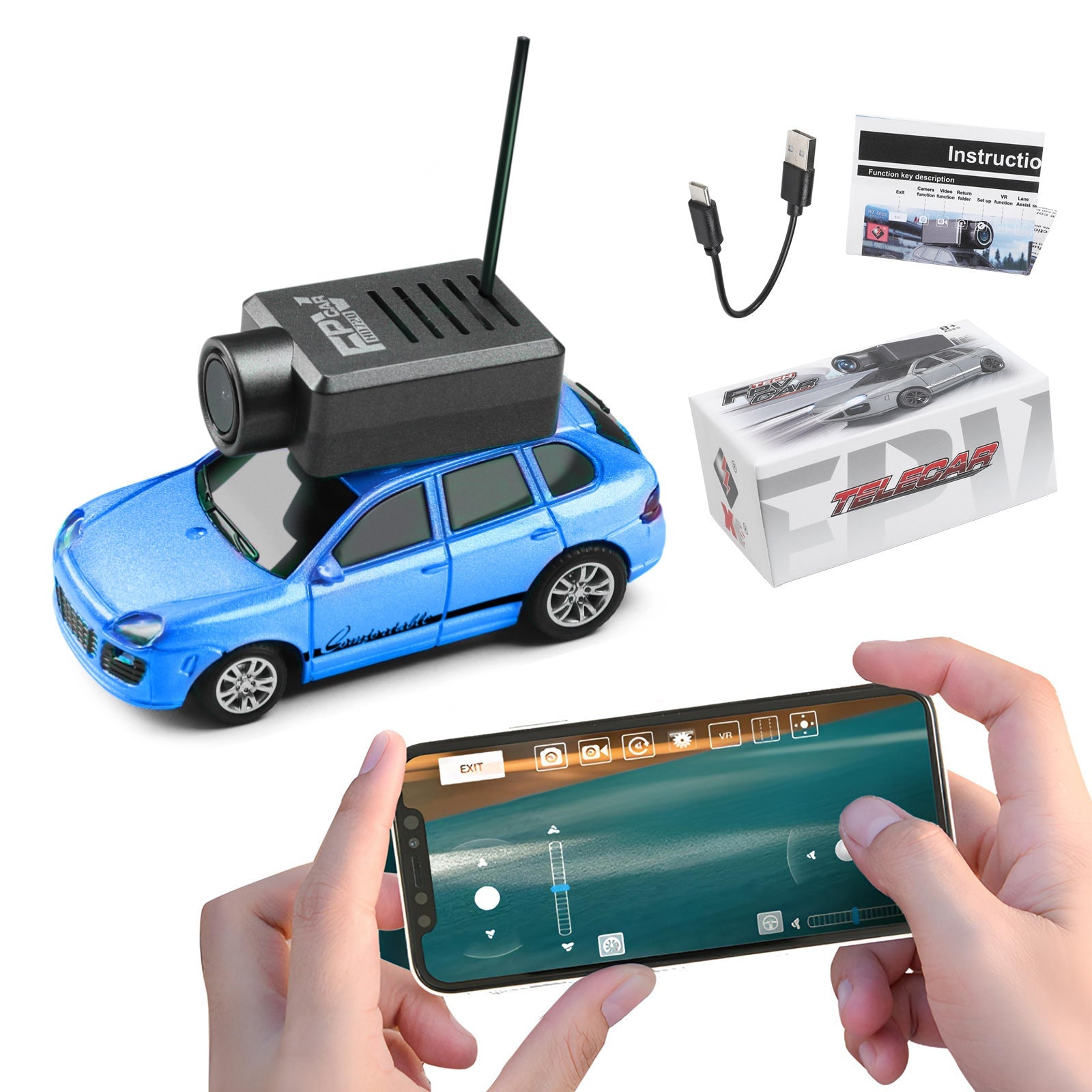 Weili 6401 mobile app version remote control car 1:64 mini FPV camera car with WIFI video transmission toy car model - Jasmind Stores