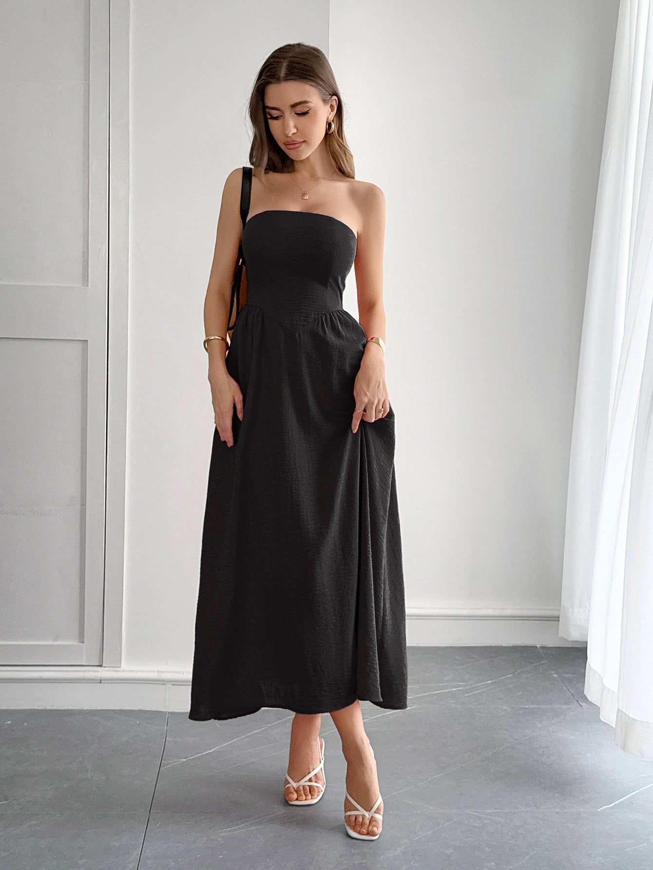 Women's High Waist Tube Top Dress - Jasmind Stores